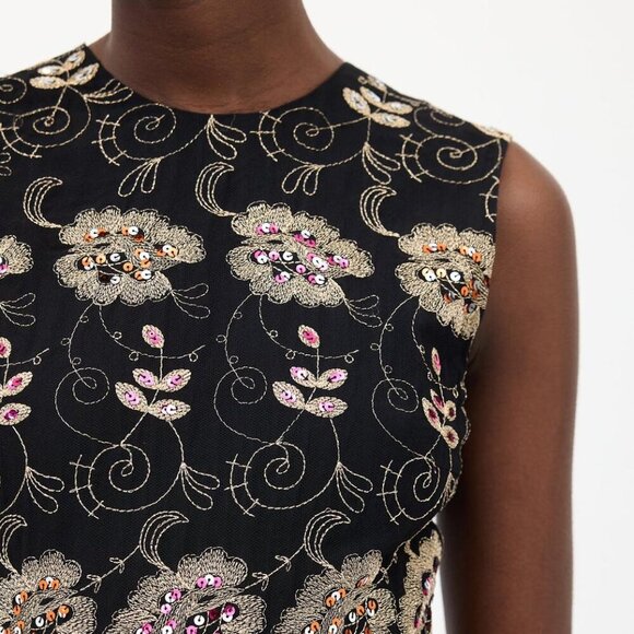 Givenchy Black & Multi Silk Floral Sequin Dress NWT - Picture 4 of 17